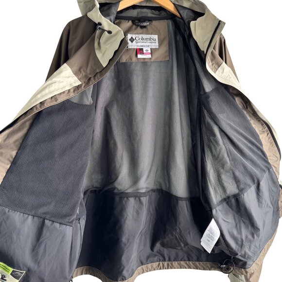 Columbia Titanium Mens Hooded Jacket Brown & Tan Size XXL Waterproof Breathable - Picture 5 of 16
